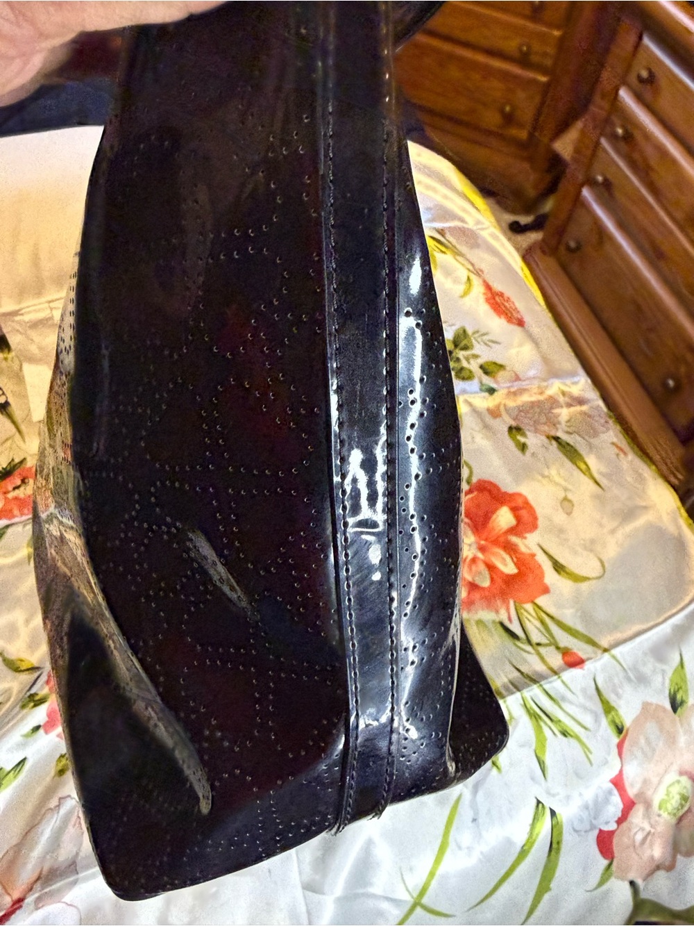Kate Spade New York Perforated Patent Leather Tote Bag – Black - Picture 3 of 16